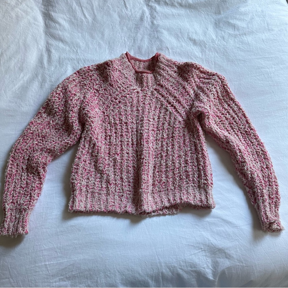 Aritzia Wilfred Pink Confetti Sweater Cropped Mock-Neck Sweater Size Size XXS - Picture 7 of 14